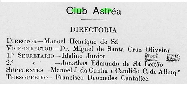 Diretoria do Astrea em 1899