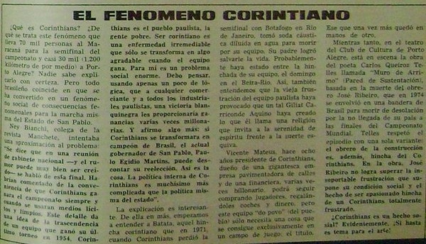 O El Fenomeno Corinthiano de 1976
